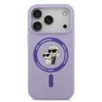 Калъф от 
Karl Lagerfeld Liquid Silicone Karl and Choupette MagSafe Case for iPhone 17 Pro Purple - Image 3
