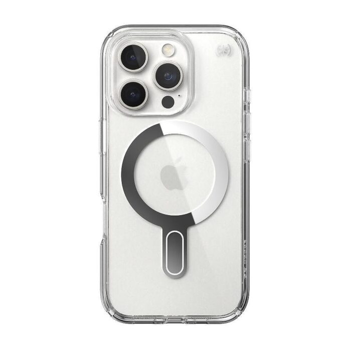Калъф от Speck iPhone 16 Pro PRESIDIO PERFECT CLEAR +CL CLEAR/CLEAR/CHROME FINISH/SERENE SILVER - Image 1