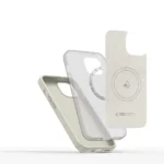 Калъф от Tech-
Protect Silicone PUZ MagSafe
 iPhone 15 Case - Beige - Image 3
