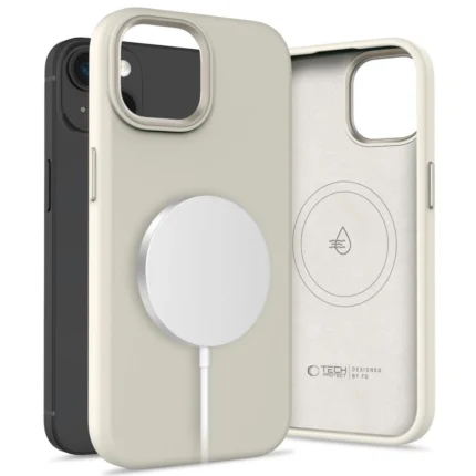 Калъф от Tech-
Protect Silicone PUZ MagSafe
iPhone 15 Case - Beige
