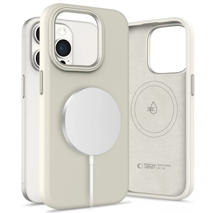Калъф от Tech-Protect Silicone PU Case
MagSafe за iPhone 15 Pro Max -
Beige - Image 1