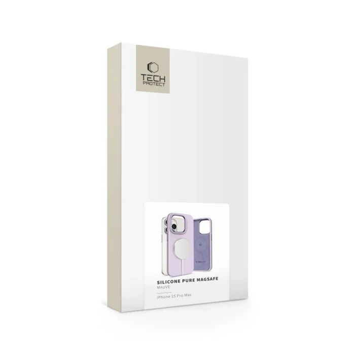 Калъф от Tech-Protect Silicone Pure
Magsafe Case за iPhone 15 Pro
 Max - Purple - Image 4