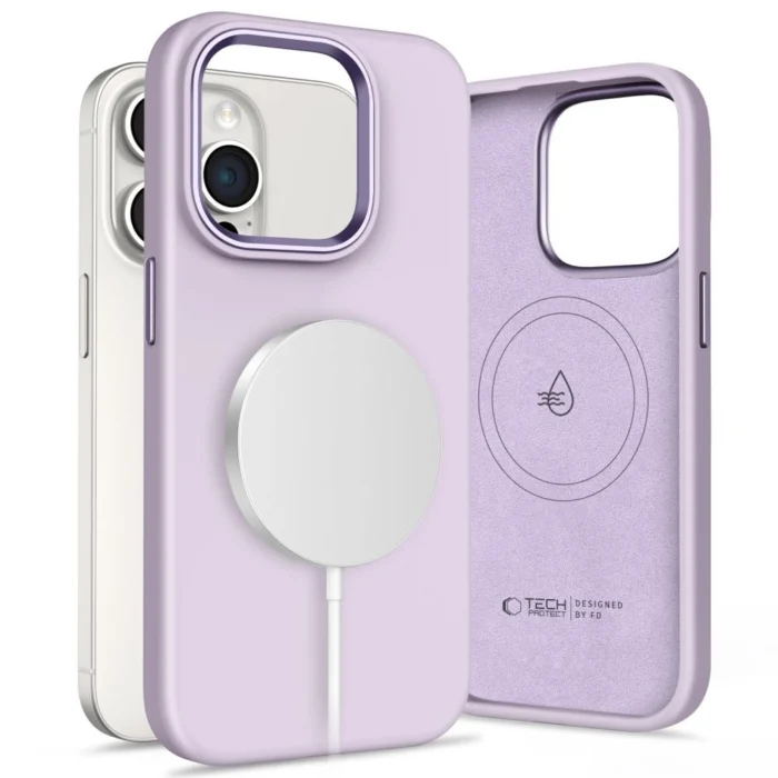 Калъф от Tech-Protect Silicone Pure
Magsafe Case за iPhone 15 Pro
 Max - Purple - Image 1