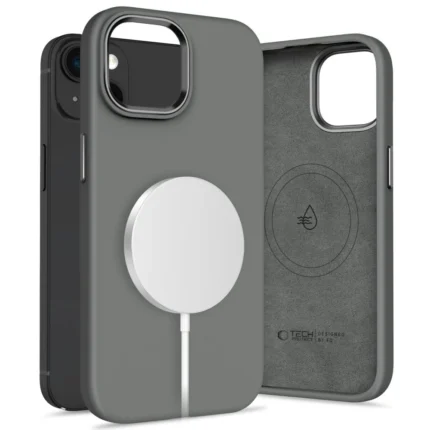 Калъф от Tech-
Protect Silicone PUZ MagSafe за
iPhone 15 Case - Gray