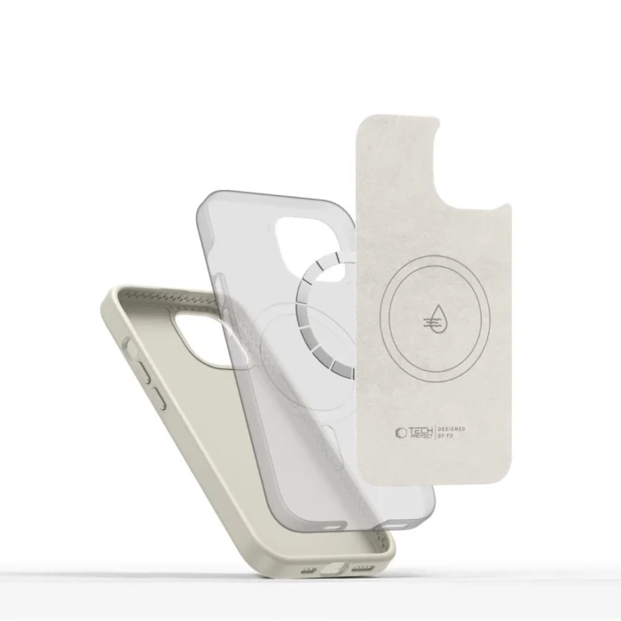 Калъф от Tech-
Protect Silicone PU Case Mag Safe
 за iPhone 14 - Beige - Image 2