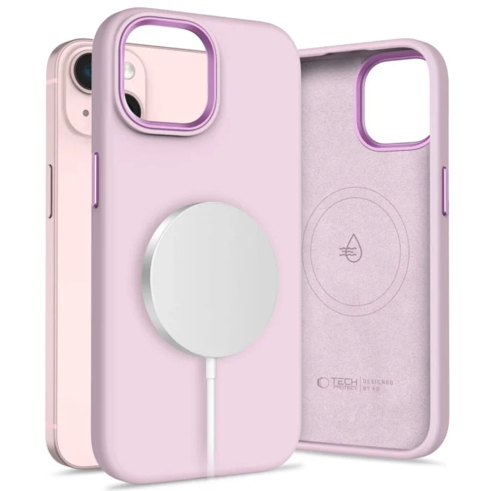 Калъф от Tech-
Protect Silicone PU MagSafe
 за iPhone 15 Case - Pink - Image 1