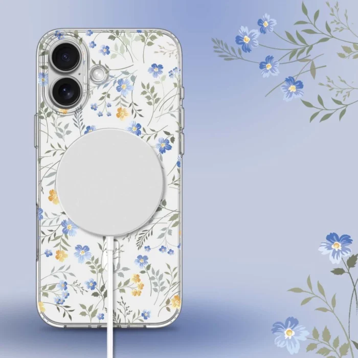 Калъф от Tech-
Protect Flex Air MagSafe iPhone
16e Case - Daisies with Leaves - Image 4