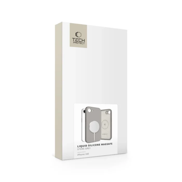 Калъф от Tech-
Protect Liquid Silicone MagSafe
 iPhone 16e Case - Gray - Image 4