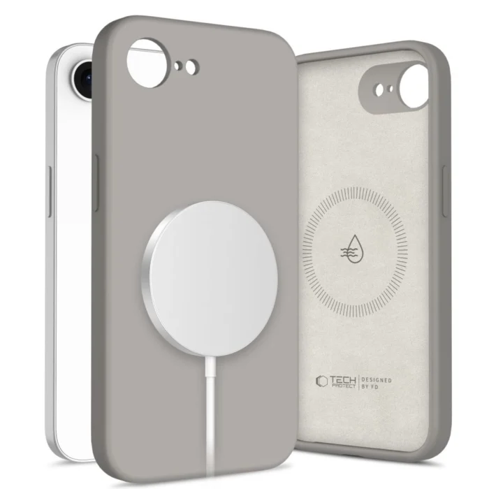 Калъф от Tech-
Protect Liquid Silicone MagSafe
 iPhone 16e Case - Gray - Image 1