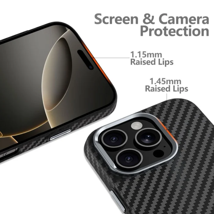Калъф от Tech-Protect Ion
Carbon MagSafe Case for iPhone
 16 Pro Max - Black/Grey - Image 2