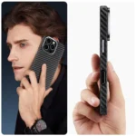 Калъф от Tech-Protect Ion
Carbon MagSafe Case for iPhone
 16 Pro Max - Black/Grey - Image 4