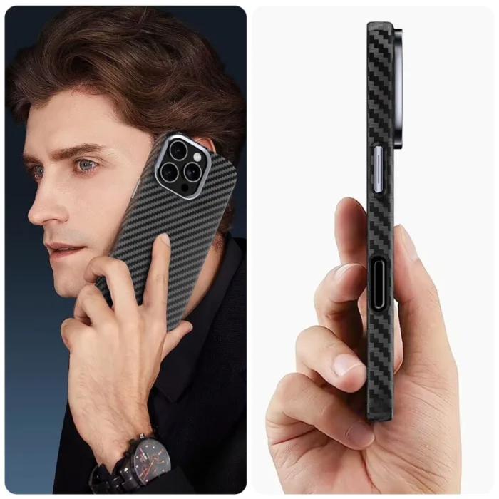 Калъф от Tech-Protect Ion
Carbon MagSafe Case for iPhone
 16 Pro Max - Black/Grey - Image 4