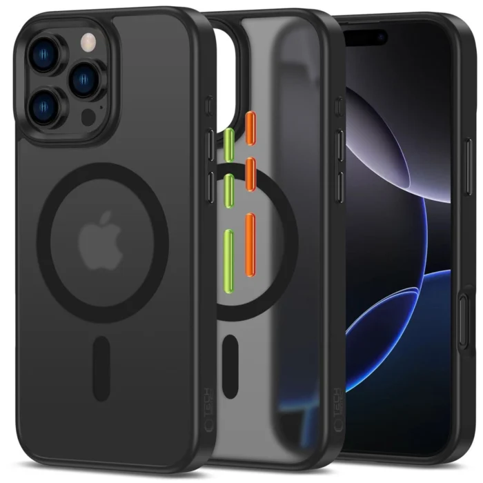 Калъф от Tech-Protect
MagMat Magsafe 3-set iPhone 16 
Pro Max Case - Matte Black - Image 1