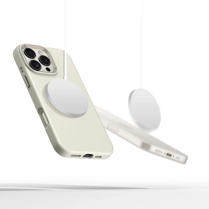 Калъф от Tech-Protect Silicone PU MagSafe
 Case за iPhone 16 Pro Max - Beige - Image 2