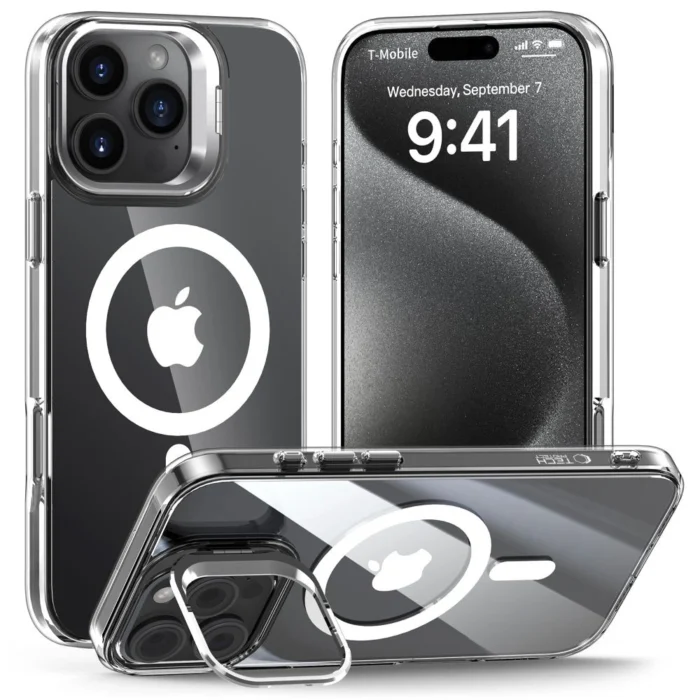Калъф от Tech-Protect
MagStand MagSafe Case for
iPhone 16 Pro Max - Clear - Image 1