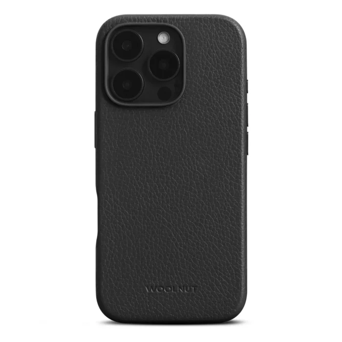 Кожен калъф от WOOLNUT Leather Case for iPhone 16 Pro - Black - Image 1