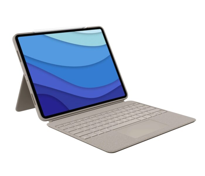 Клавиатура от Logitech Combo Touch Detachable keyboard case with trackpad for iPad Pro 12.9-inch (5th and 6th gen) - Sand - US - Image 1