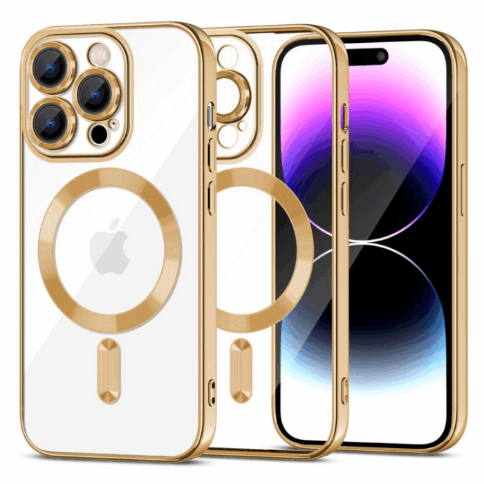 Калъф от Tech-Protect MagShine LineMagSafe case за iPhone 15 ProMax - gold - Image 1
