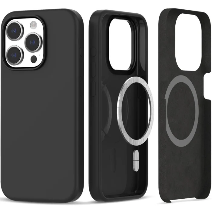 Калъф от Tech-
Protect Silicone MagSafe iPhone
15 Pro Case - Matte Black - Image 1