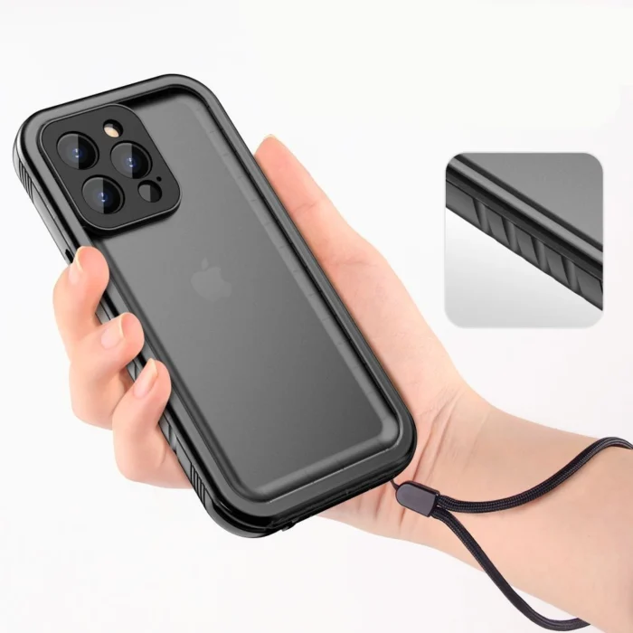 Калъф от Tech-Protect ShellBox Case 
Waterproof IP68 for iPhone 14 -
Black - Image 3