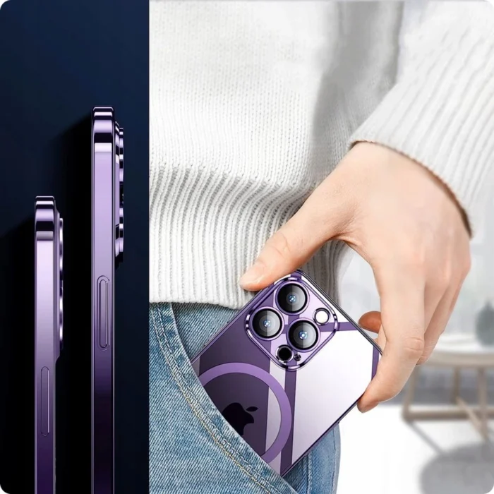 Калъф от Tech-
Protect Mag Shine Line MagSafe
 iPhone 14 Case - Purple - Image 5