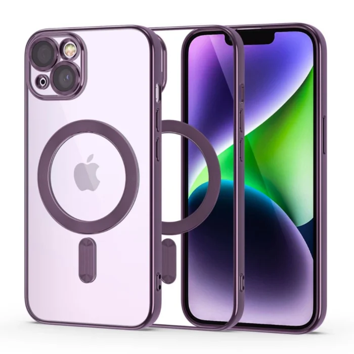 Калъф от Tech-
Protect Mag Shine Line MagSafe
 iPhone 14 Case - Purple - Image 1