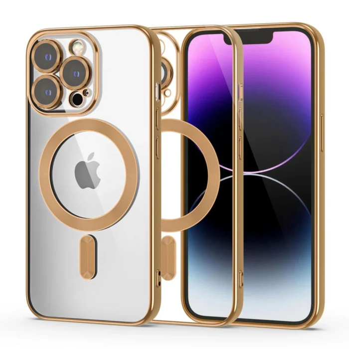 Калъф от Tech-
Protect MagShine Line MagSafe
case for iPhone 14 Pro - gold - Image 1
