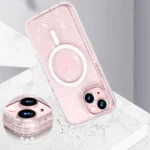 Калъф от Tech-Protect
 FlexAir Hybrid MagSafe iPhone 15
 Pro Case - Clear Glitter - Image 4