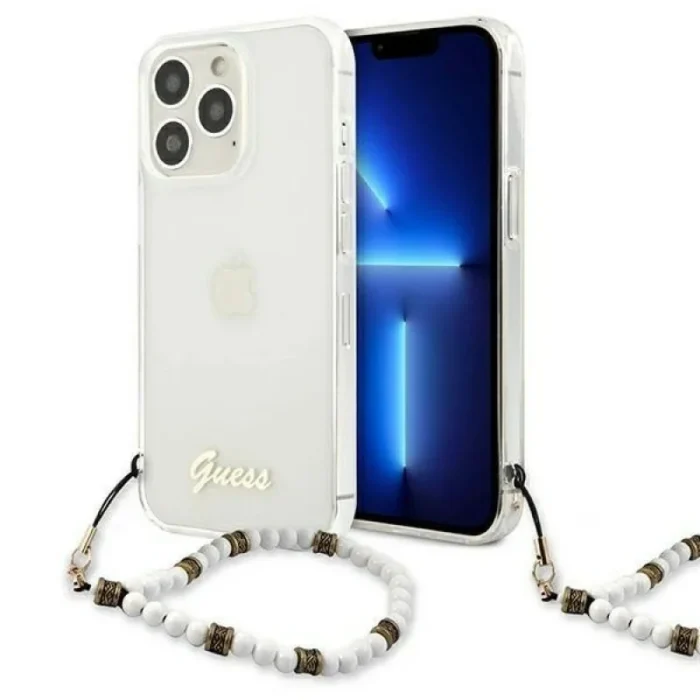 Калъф от Guess за iPhone 13 Pro 6,1" Transparent hardcase White Pearl - Image 1