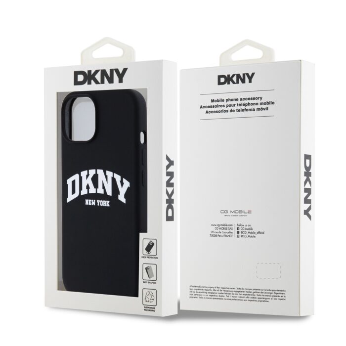 Калъф от 
DKNY Liquid Silicone Arch Logo MagSafe Case за iPhone 13 Black - Image 6