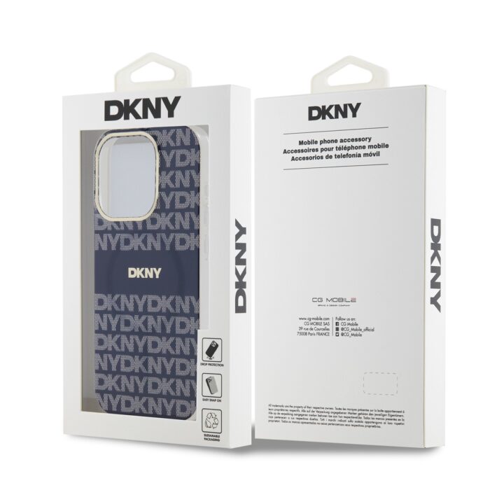 Калъф от DKNY PC TPU Repeat Pattern Tonal Stripe Magsafe Case за iPhone 14 Pro Blue - Image 6