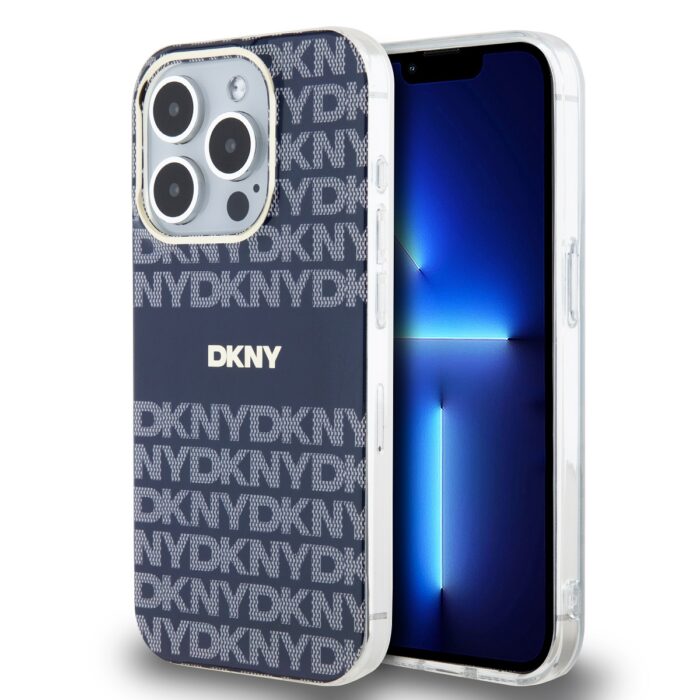 Калъф от DKNY PC TPU Repeat Pattern Tonal Stripe Magsafe Case за iPhone 14 Pro Blue - Image 1