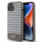 Калъф от
DKNY PU Leather Repeat Pattern Bottom Stripe MagSafe Case за iPhone 13 Brown