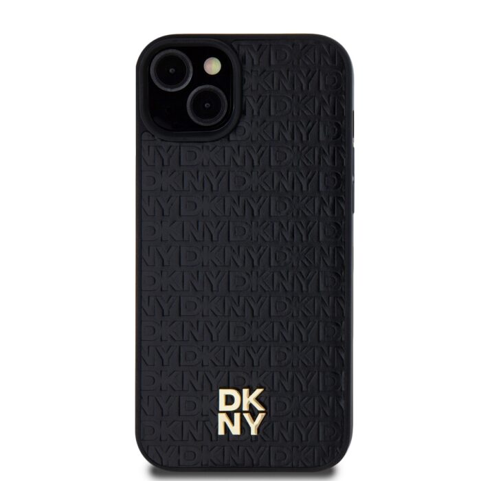 Калъф от 
DKNY PU Leather Repeat Pattern Stack Logo MagSafe Case за iPhone 13 Black - Image 2