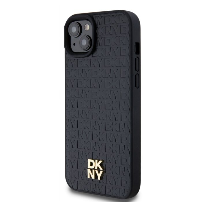 Калъф от 
DKNY PU Leather Repeat Pattern Stack Logo MagSafe Case за iPhone 13 Black - Image 3