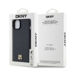 Калъф от 
DKNY PU Leather Repeat Pattern Stack Logo MagSafe Case за iPhone 13 Black - Image 6