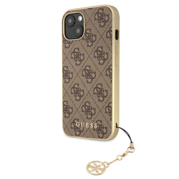 Калъф Case GUESS 4G Charms Collection Hardcase GUHCP13MGF4GBR for Iphone 13 Brown - Image 1