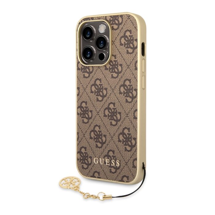 Калъф Guess 4G Charms Case for iPhone 14 Pro Brown - Image 1