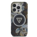 Калъф от Guess IML Glitter Magnolia and Triangle Logo MagSafe Case за iPhone 16 Pro Max Black - Image 3