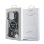 Калъф от Guess IML Glitter Magnolia and Triangle Logo MagSafe Case за iPhone 16 Pro Max Black - Image 7
