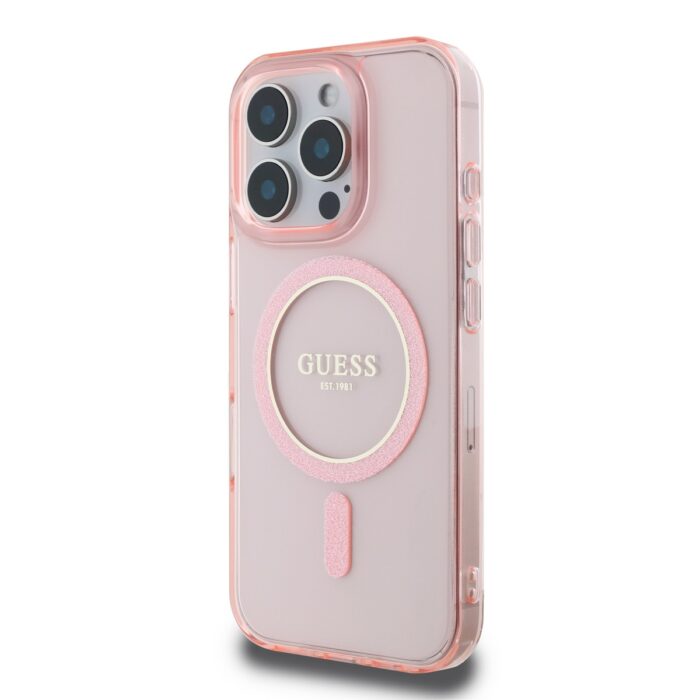 Калъф от Guess IML Glitter Ring MagSafe Case за iPhone 16 Pro Max Pink - Image 3