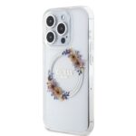 Калъф от Guess PC/TPU Flowers Ring Glossy Logo MagSafe Case заiPhone 14 Pro Transparent - Image 2