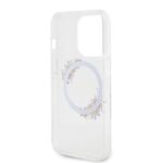 Калъф от Guess PC/TPU Flowers Ring Glossy Logo MagSafe Case заiPhone 14 Pro Transparent - Image 6