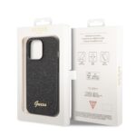 Калъф от Guess PC/TPU Glitter Flakes Metal Logo Case за iPhone 14 Pro Black - Image 6