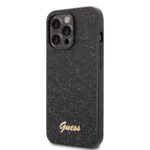 Калъф от Guess PC/TPU Glitter Flakes Metal Logo Case за iPhone 14 Pro Black