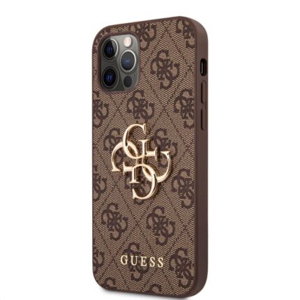 Калъф Guess PU 4G Metal Logo Case for iPhone 12/12 Pro Brown