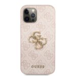 Guess PU 4G Metal Logo Case for iPhone 12/12 Pro Pink - Image 2