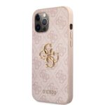 Guess PU 4G Metal Logo Case for iPhone 12/12 Pro Pink