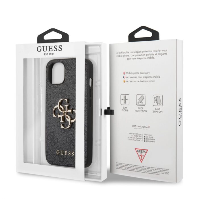 Калъф от Guess PU 4G Metal Logo Case за iPhone 13 Grey - Image 6