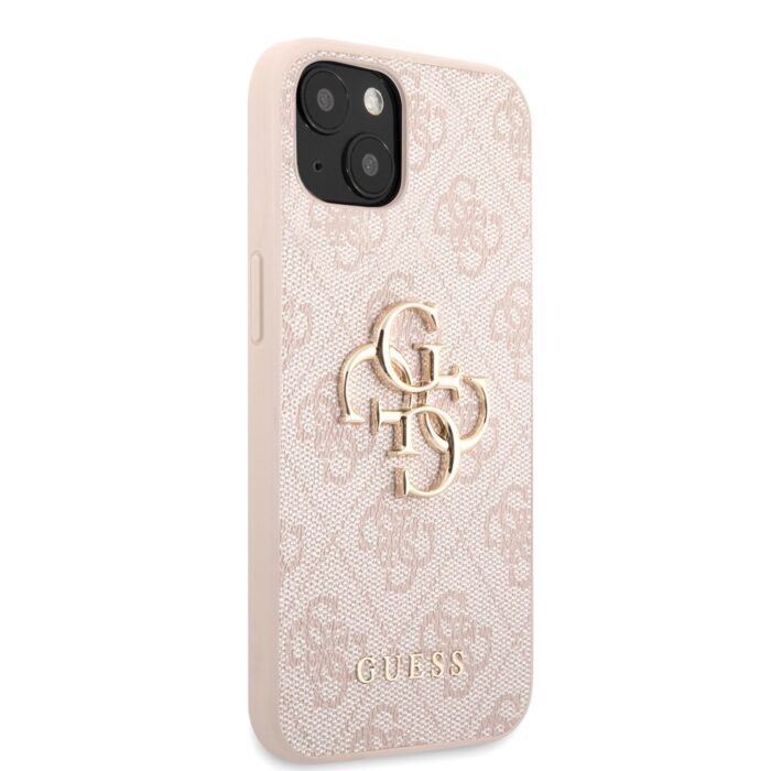 Guess PU 4G Metal Logo Case for iPhone 13 Pink - Image 3